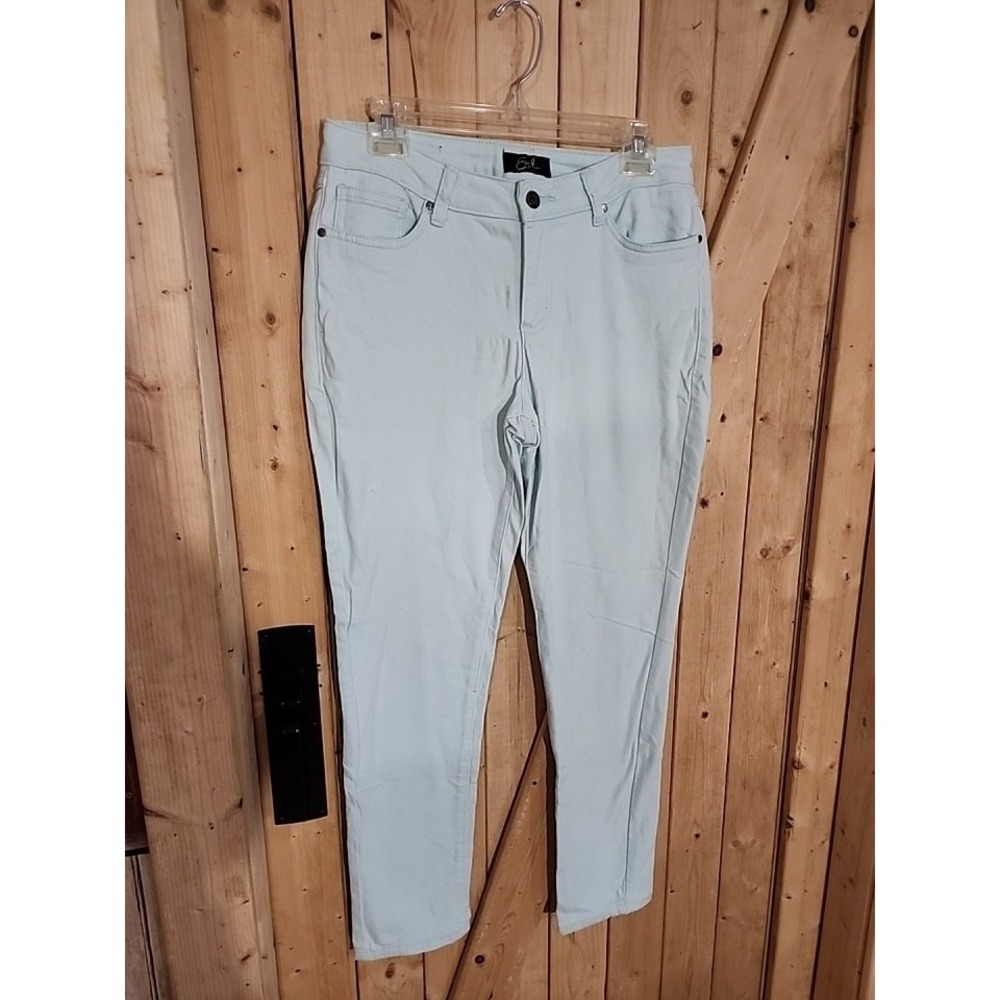 VTG Earl Jeans Womens Sz 10 Stretch Denim Jeans Skinny Ankle Aqua Cyan Blue Y2K